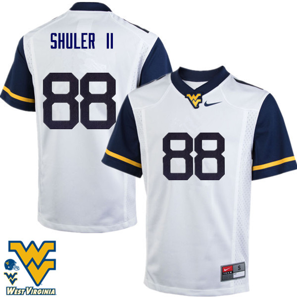Men #88 Adam Shuler II West Virginia Mountaineers College Football Jerseys-White